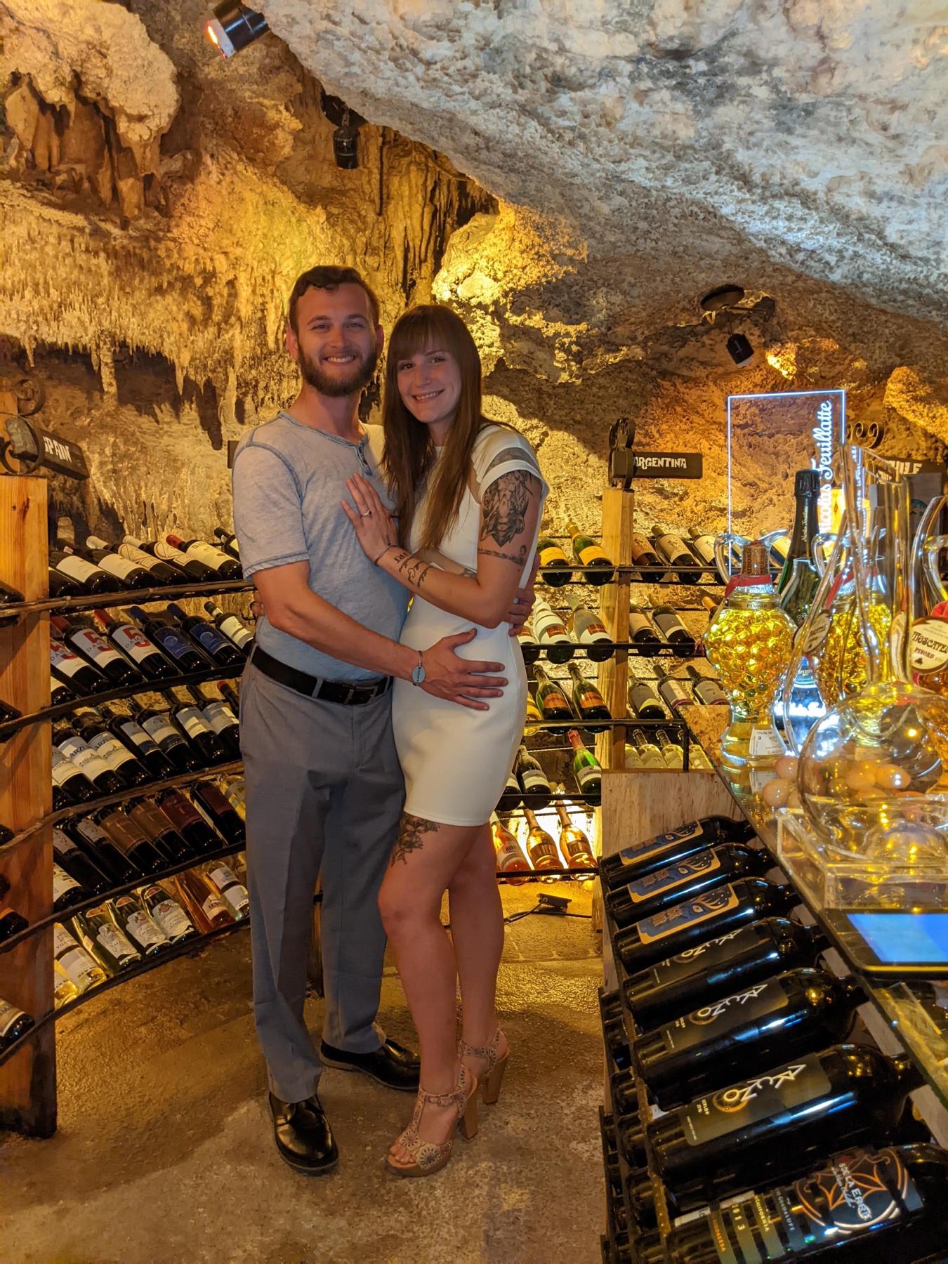 Our engagement dinner nestled in a cave underground in Mexico with his wonderful parents and brother!