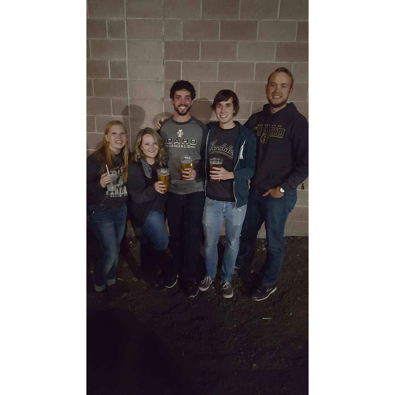 A reunion of College friends at Homecoming 2018