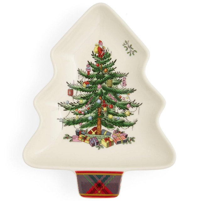Spode Christmas Tree Tartan Spoon Rest,7"