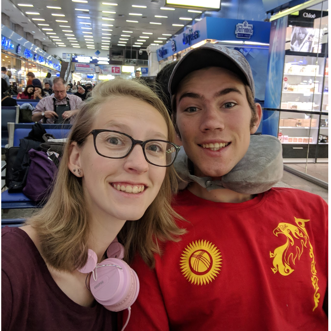 In the airport ready to come home!