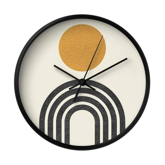 Wall Clocks Mid Century Modern Gold Wall Clock Silent Non Ticking - 10 inch