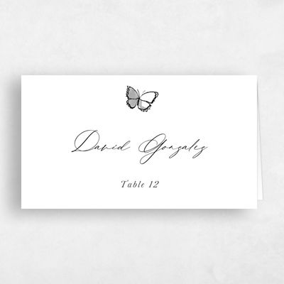 White Wedding Place Card - Kalinda