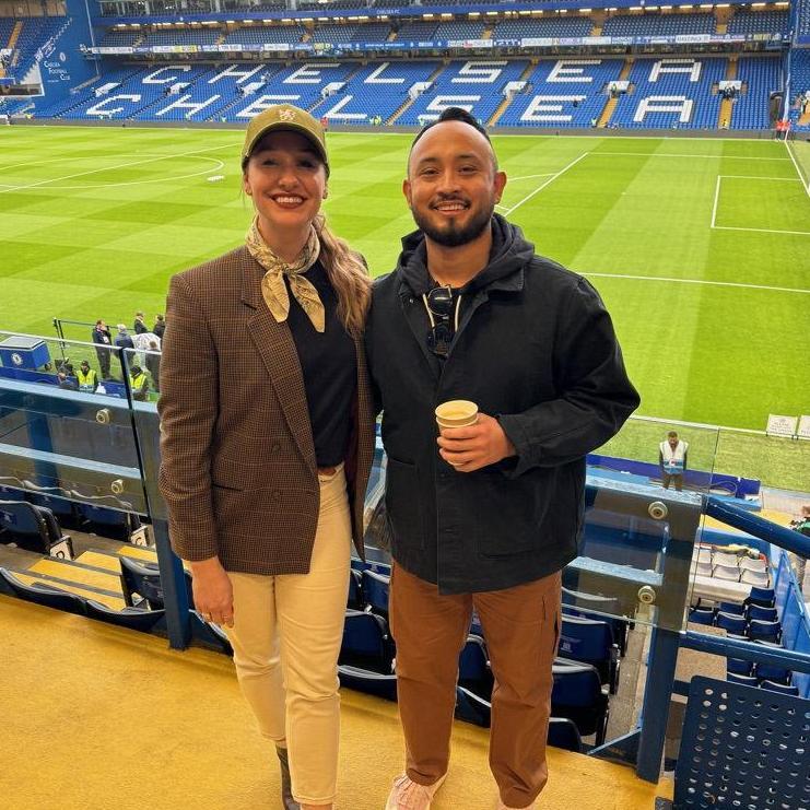 Another time Rick "convinced" Chelsea to go to some fabulous vacation spot to catch a game... this time Chelsea FC. Chelsea loved to be in a place full of people cheering for her.