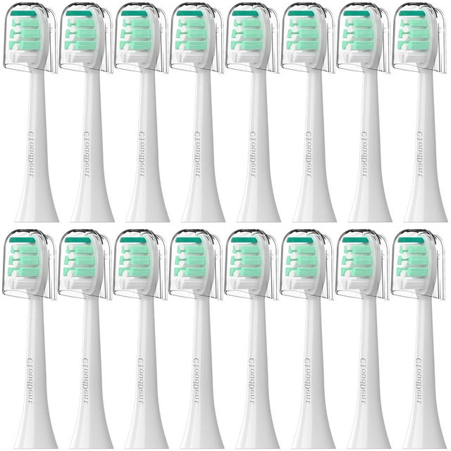 Replacement Toothbrush Heads Compatible with Philips Sonicare：16 Pack Soft Replacement Electric Brush Head for 4100 5100 6100 HX9023/65 W Optimal Control Snap-on System (White)
