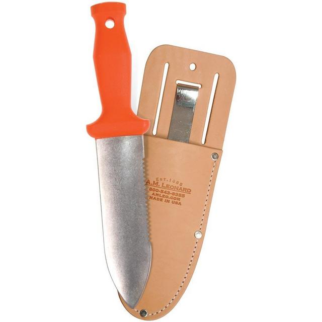 A.M. Leonard Classic Soil Knife & Leather Sheath Combo – Hori Hori w/ 6-Inch Stainless Steel Blade