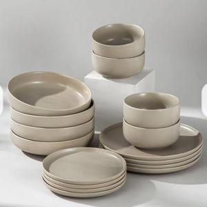 Minimalist Dinnerware 12-person Matte Taupe | JazzUpCo