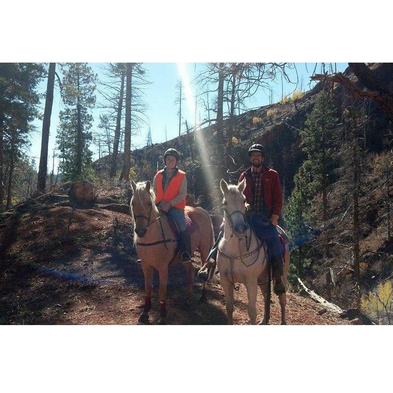 Enjoying a ride together North of Durango, during Bree's first year with us (Chris' horse).