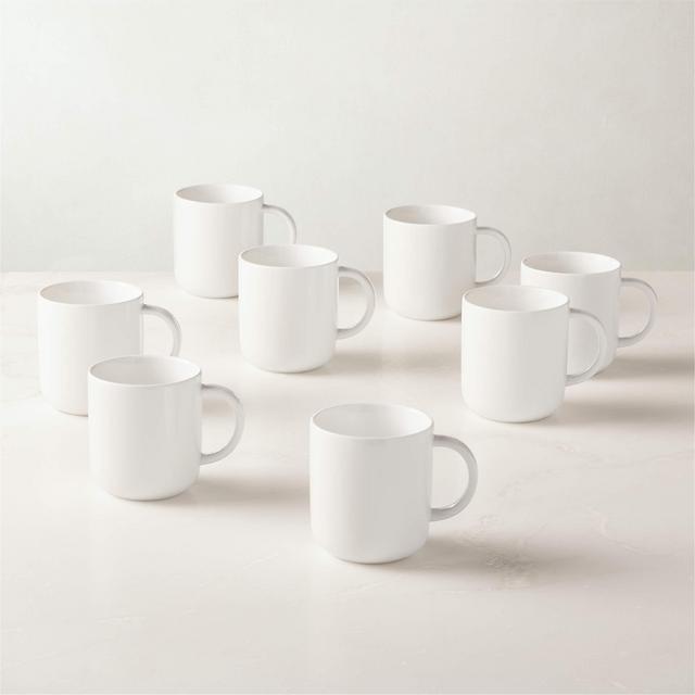 Contact White Mugs Set of 8