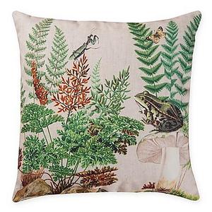 Fern & Frog Square Indoor/Outdoor Pillow in Green