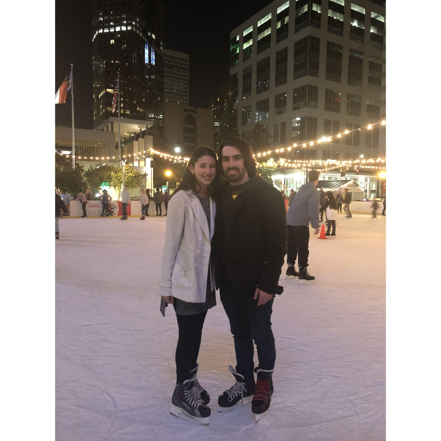 Our first time ice skating together in downtown Charlotte—and not a single fall! Easily one of our favorite things to do⛸️❄️