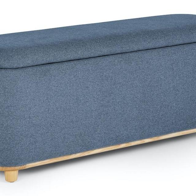 Maribo Blue Demure 48" Storage Ottoman