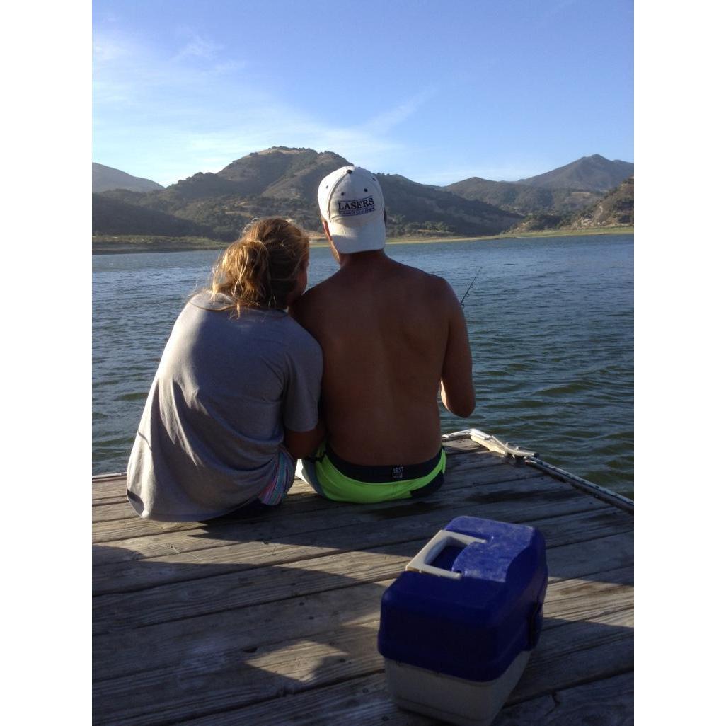 Camping at Lake Lopez for Kevin's first time visiting Melissa in California