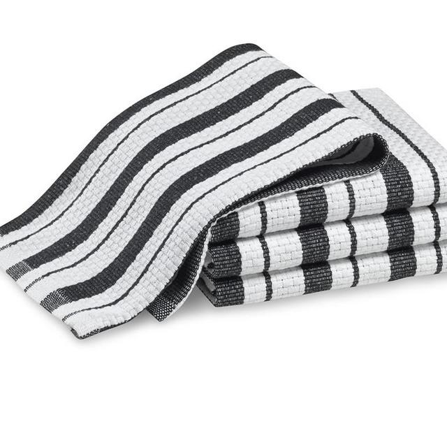 Williams Sonoma Classic Striped Dishcloths, Set of 4, Jet Black