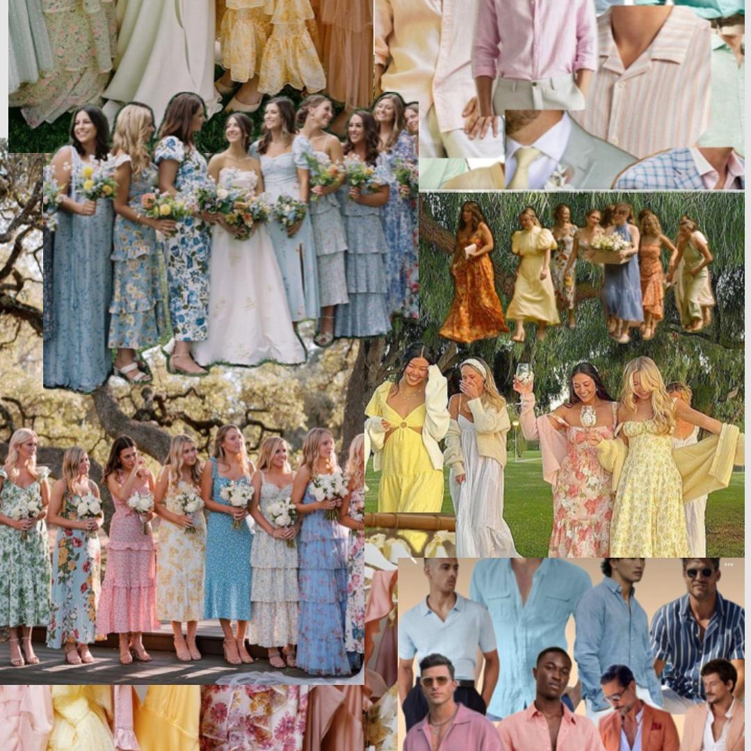 Garden Soirée Wedding Attire Examples