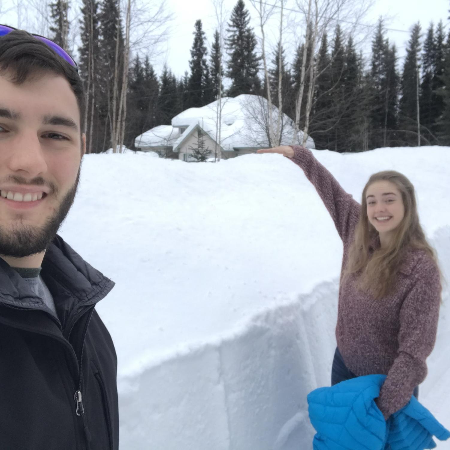 Look how much snow was there Lauren’s first winter!