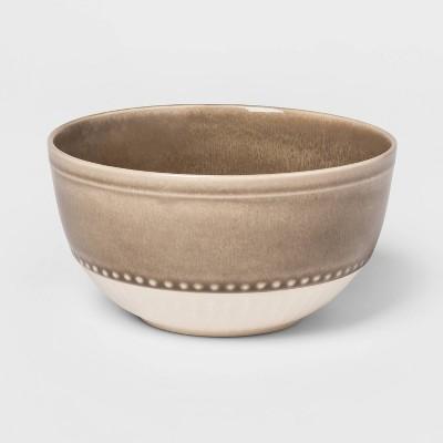 23.7oz Stoneware Breman Embossed Cereal Bowl Taupe - Threshold™