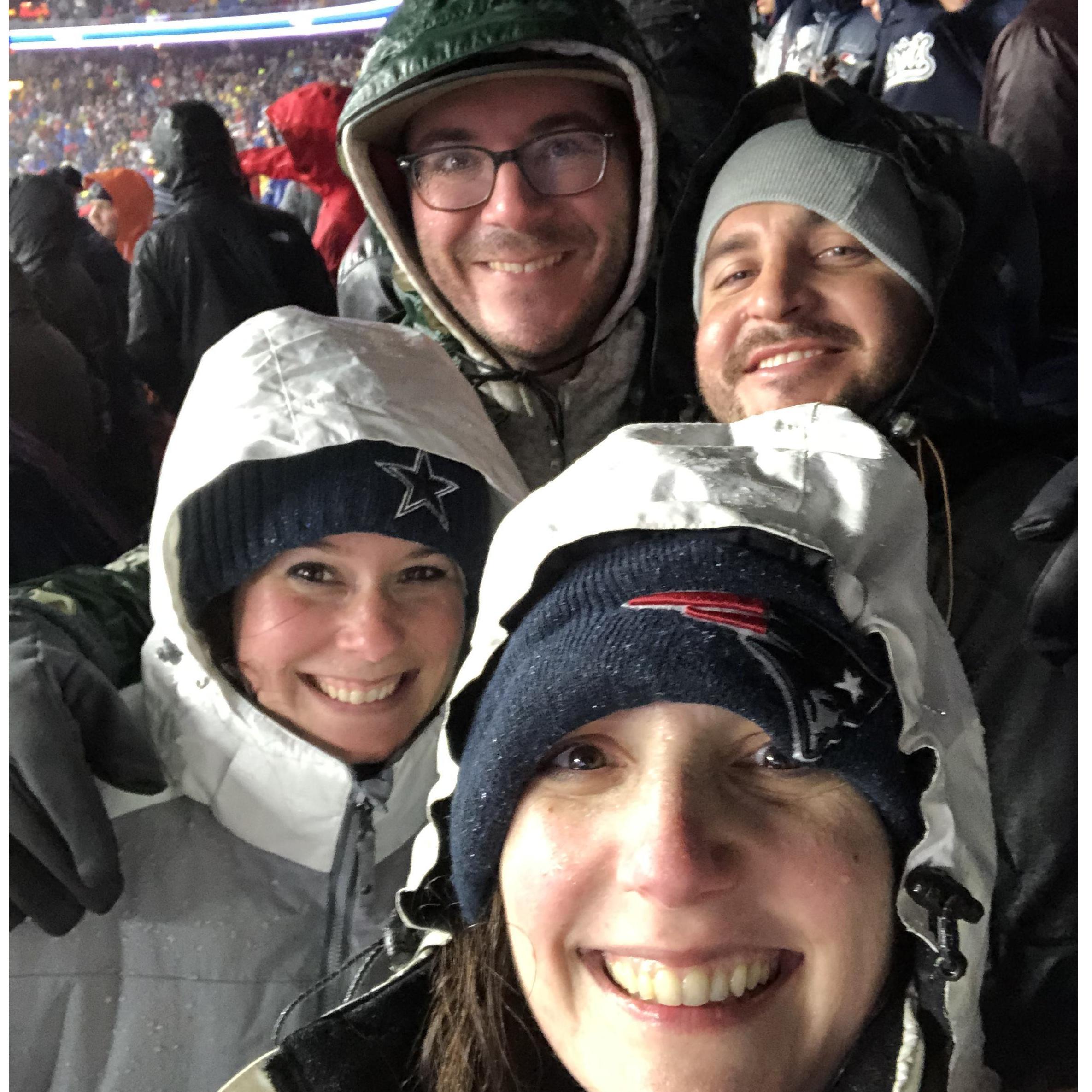 Cowboys v. Patriots...in the rain!