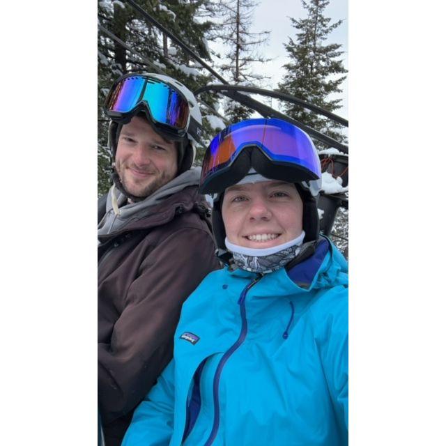 Spencer's first time snowboarding