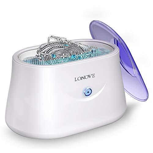 Ultrasonic Jewelry Cleaner - Professional Ultrasonic Cleaner for Rings Eyeglasses Watches Coins Tools Razors Earrings Necklaces Dentures,Portable Jewelry Cleaner Ultrasonic Machine with 25 Ounces Tank