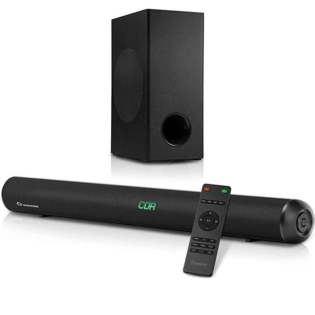 Wohome Sound Bars for TV with Subwoofer, 28-INCH 120W Ultra Slim Surround Soundbar Speakers System with Wireless Bluetooth 5.0 HDMI-ARC Optical RCA USB AUX Input, Works with 4K & HD TVs, Model S99