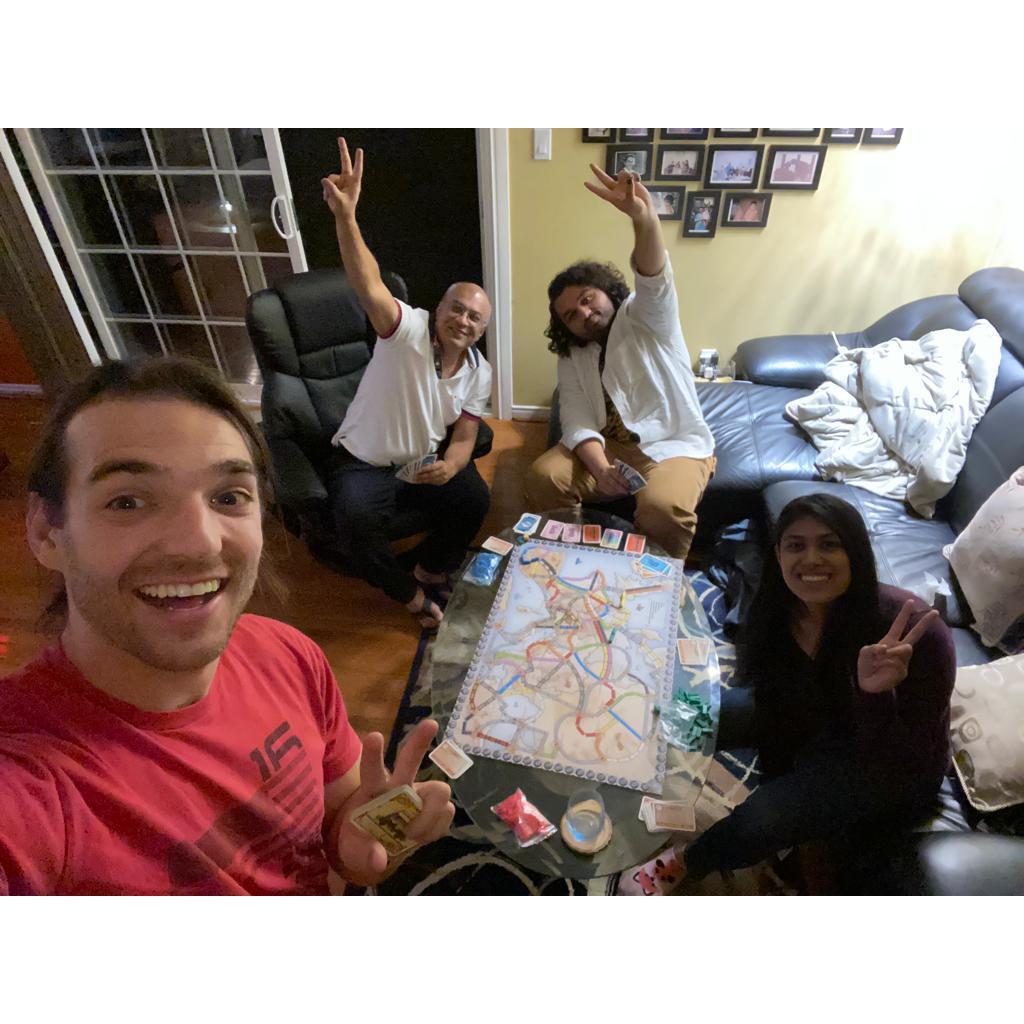 Another competitive game of Ticket to Ride in Toronto!