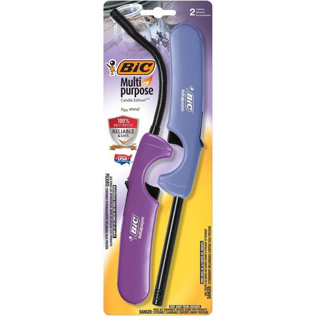 BIC 2pk Combo Candle Edition Multi-Purpose and Flex Wand Lighter - Blue/Purple