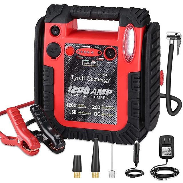 1200 Amp Jump Starter with Air Compressor, acetek Car Battery Charger 260 PSI Tire Inflator, 20000mAh 12V Auto Lead-Acid Battery Booster (Up to 6L Gas or 6L Diesel Engine) with LED Light & USB Ports