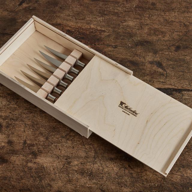 Saladini, Set of 6 Olive Wood Steak Knives