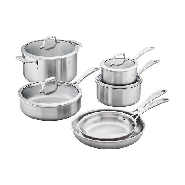 ZWILLING Spirit 3-ply 10-pc Stainless Steel Pots and Pans Set, Dutch Oven, Fry Pan