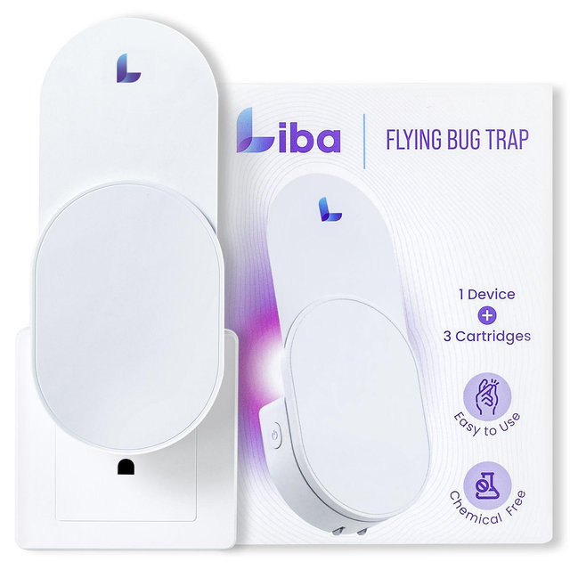 Liba Plug-in Electric Bug Zapper Indoor Fly Trap Wall Mounted Mosquito Trap Sticky Flying Insect Trap with 3 Refills