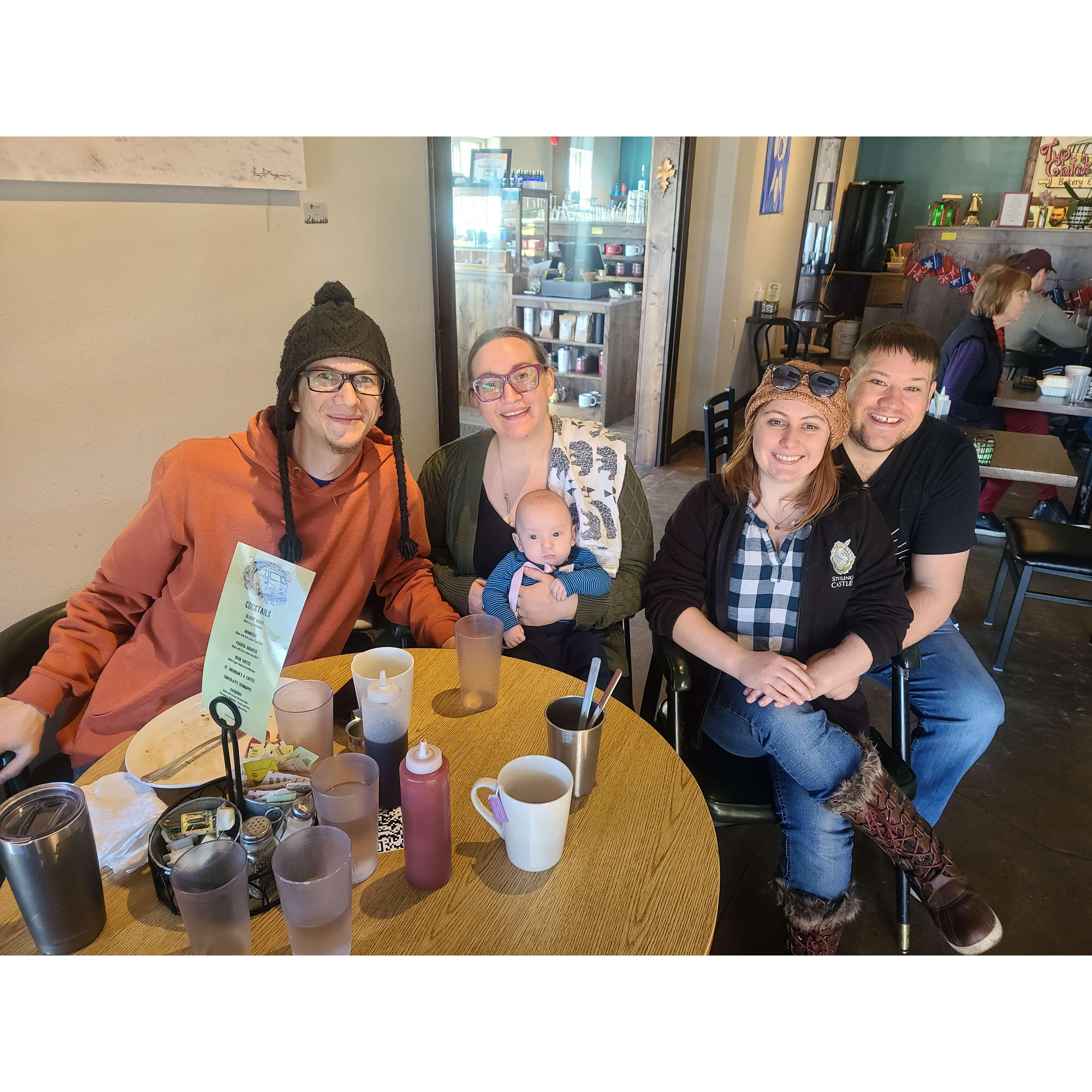 Right before we headed back to ABQ. It Grayson's first time in a restaurant! It was so hard leaving my closest friends in Pagosa.
