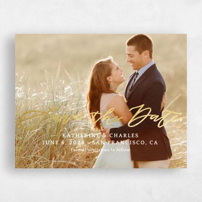 White Photo Wedding Save the Date - Heaven Type