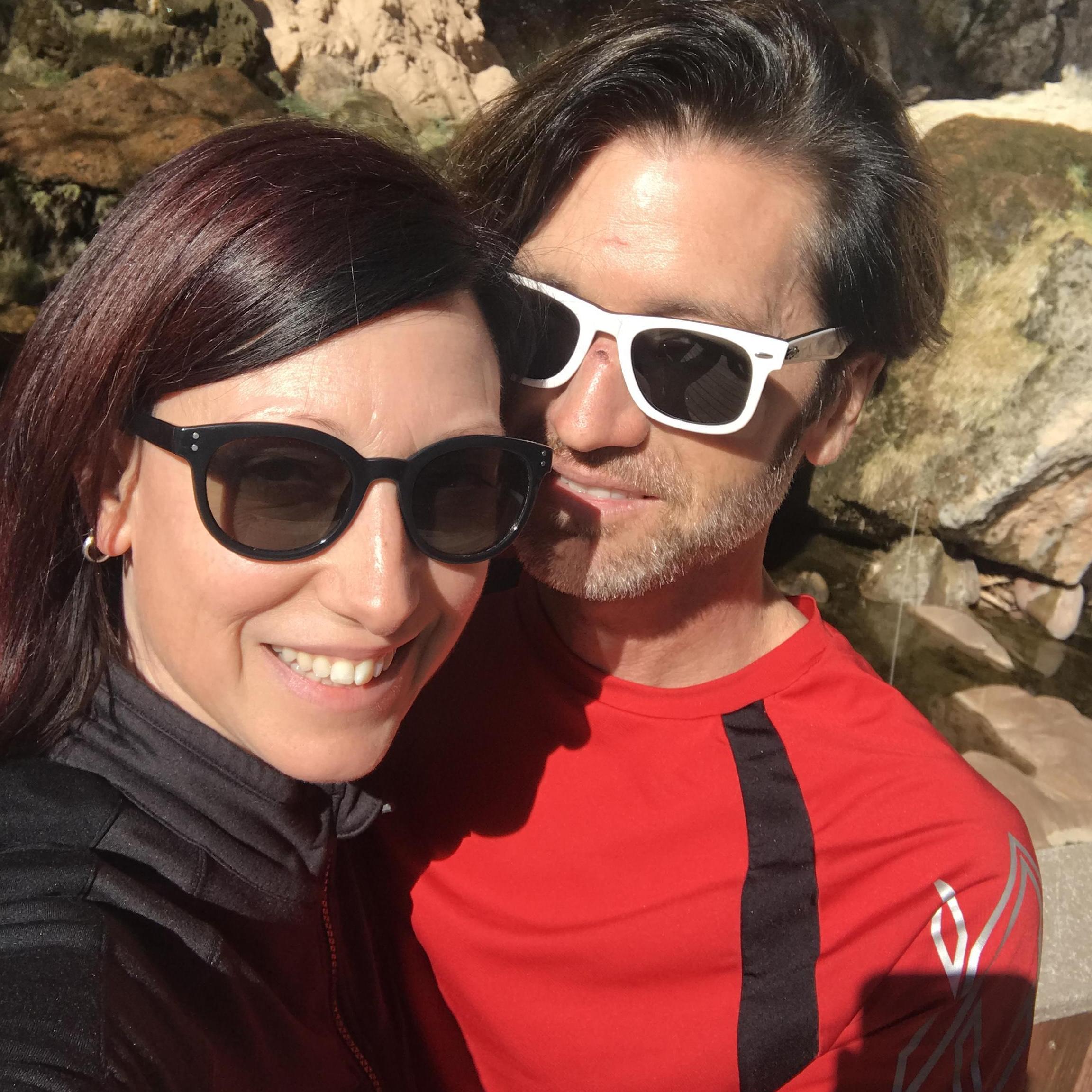 Look at this handsome man!  This was taken right after his accident. He took off the neck brace for a bit for a photo at the natural land bridge outside of Payson.