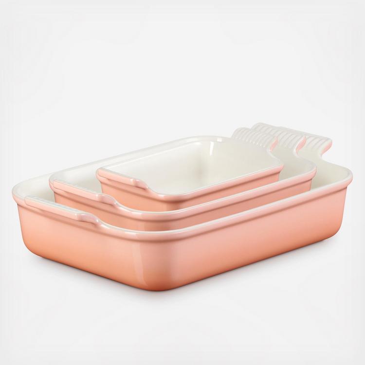 Le Creuset, Heritage 3-Piece Rectangular Baking Dish Set | Zola