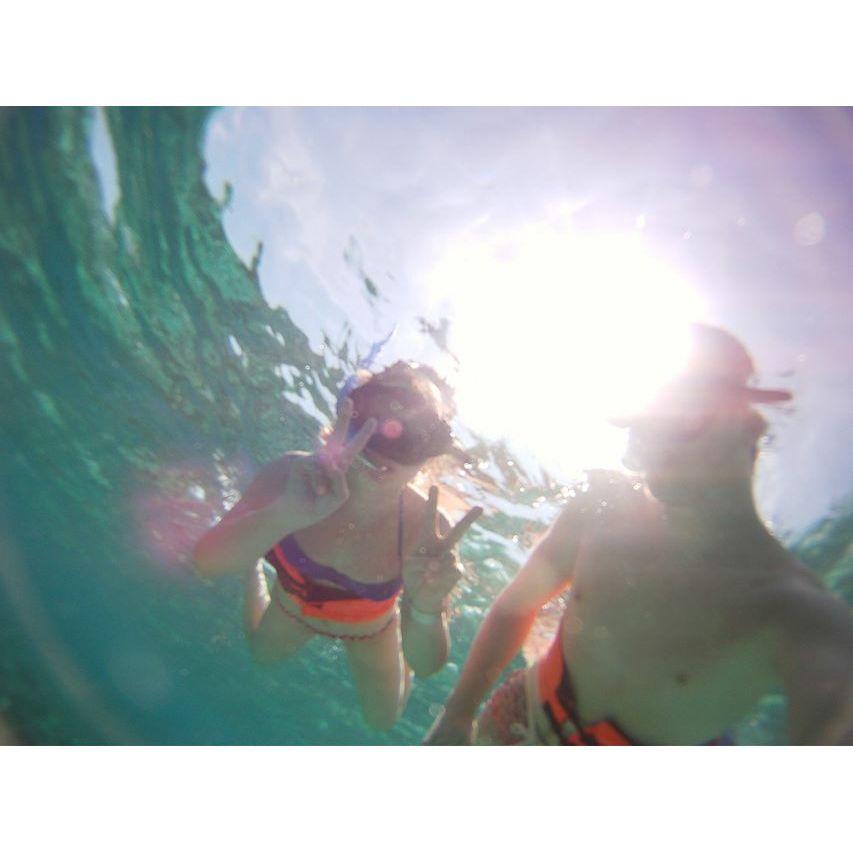 Snorkeling in Cancun on our first vacation together.