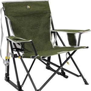 GCI OUTDOOR Kickback Rocker Camping Chair | Portable Folding Rocking Chair with Durable Armrests, Drink Holder & Relaxed Lowered Seat for Comfort — Loden Green