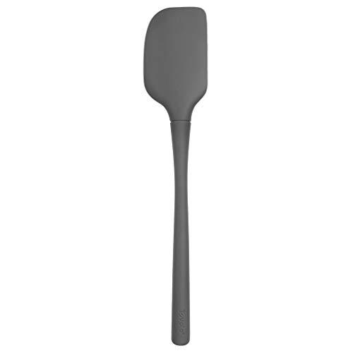 Tovolo Flex-Core All Silicone Spatula Turner, Tapered Edge, Ergonomic Handle, Heat Resistant, Charcoal