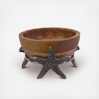 Coastal Life Bowl with Starfish Stand