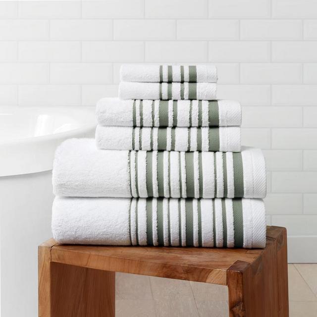 Classic Bold Stripe Bath Towels 6-Piece (2 of Each)