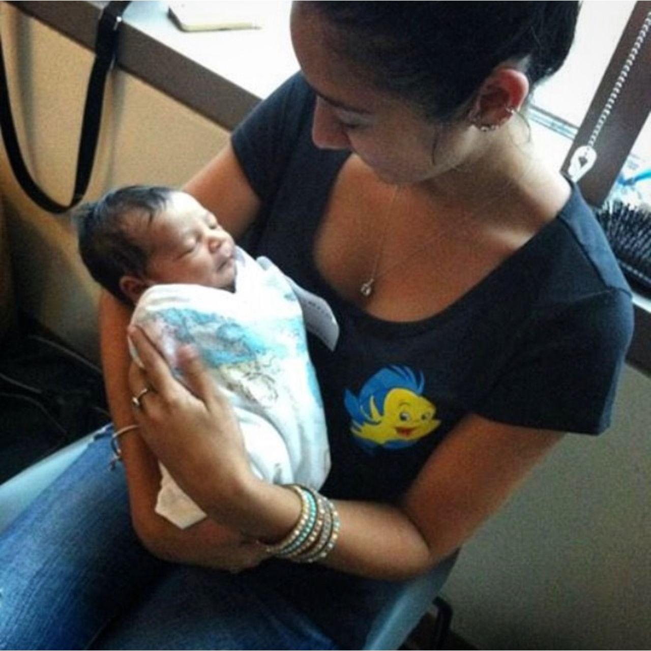 Jackie with baby Sammy, the ring security!