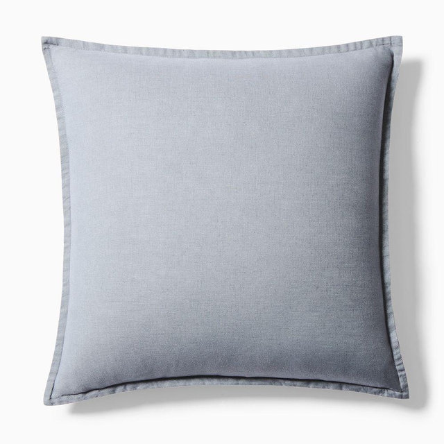 European Linen Pillow Cover, 20x20, Steel Blue