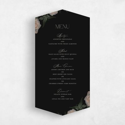 Black Diamond Wedding Menu - Poet