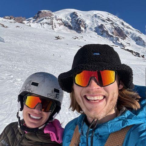 Sarah's first ski tour up Rainier (feelin' terrified down)