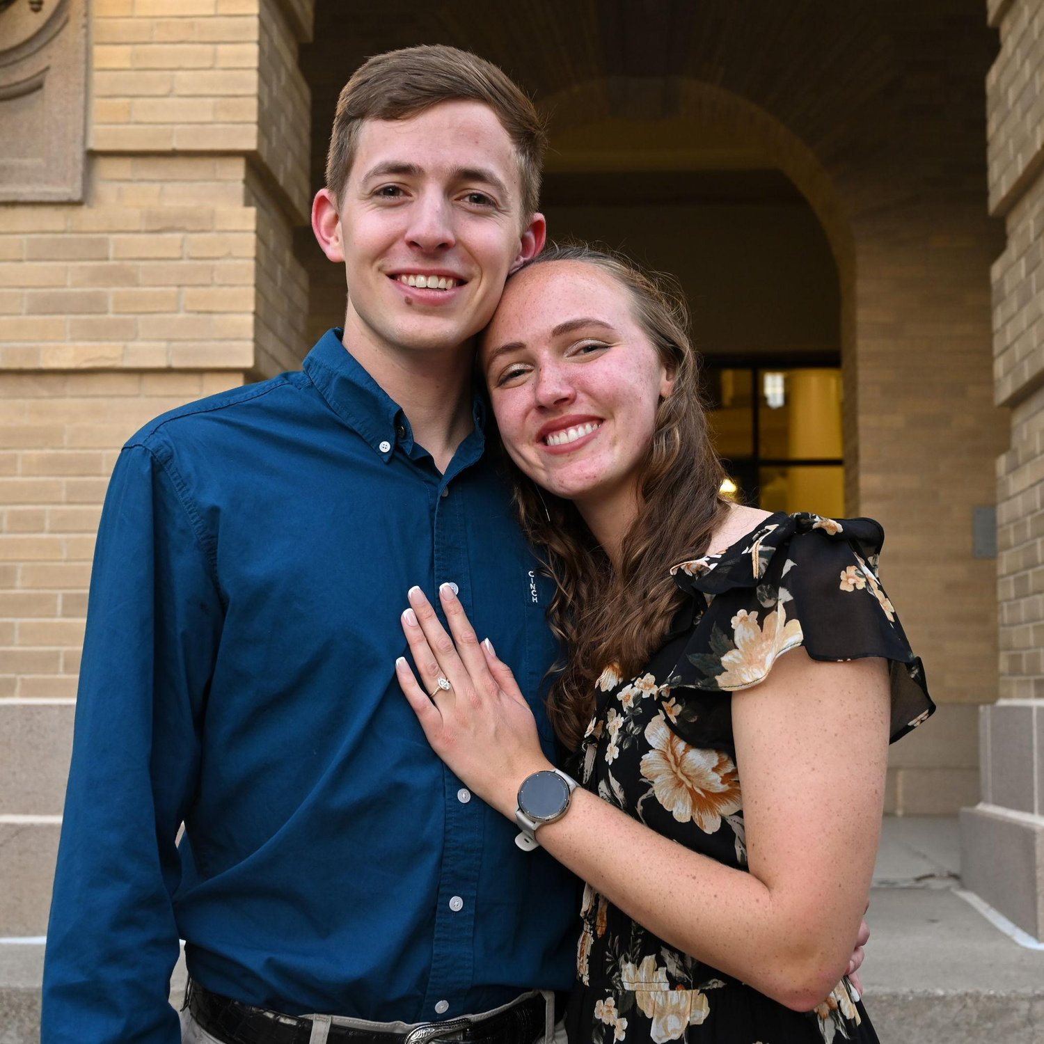 Their first solo picture together engaged