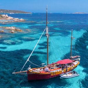 Vintage sailing boat to the Maddalena Islands