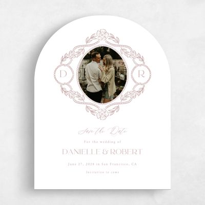 Pink Arch Wedding Save the Date - Estella Portrait