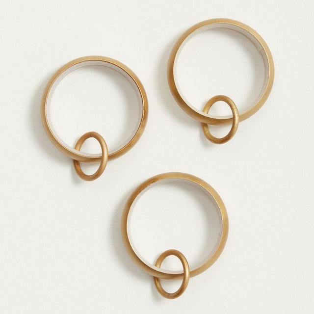Burnished Brass Quiet Glide Contract Grade Double Rings, Large, Set of 10