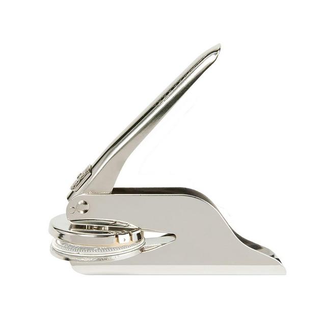 Personal Embosser with Stand, Triple-Initial