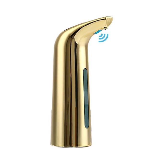 GULICA Automatic Soap Dispenser, Touchless Liquid Soap Dispenser Gold, Soap Dispenser for Kitchen and Bathroom, with Infrared Motion Sensor, Waterproof, 400ml/14oz Shiny Gold