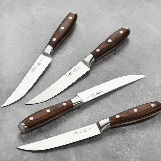 Messermeister Avanta Forged 8 Piece Steak Knife Set with Pakkawood Handles